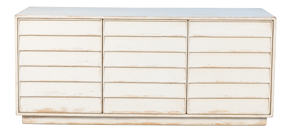 Louvered Cabinet, White