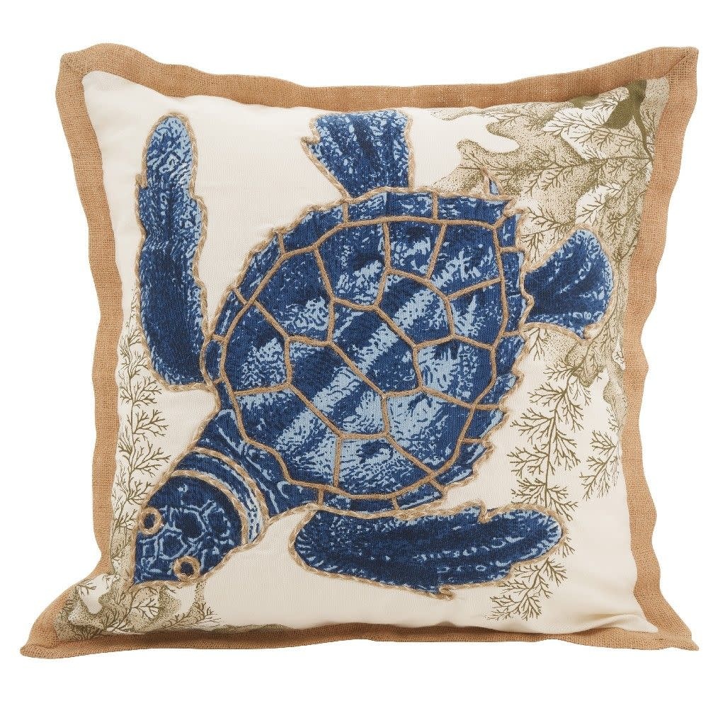 Sea Turtle Needlepoint Pillow