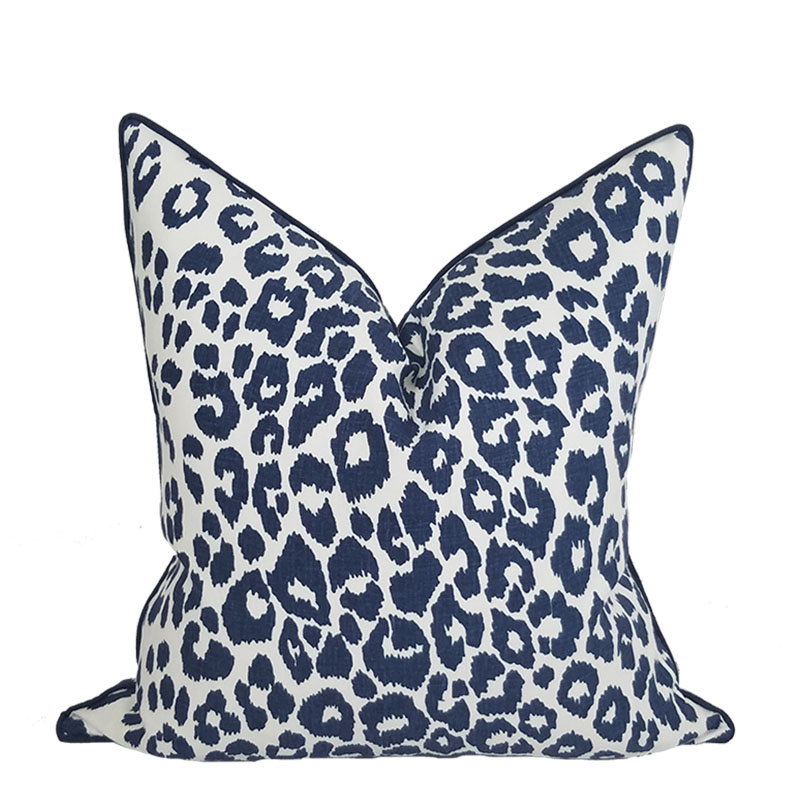 Kaholo Leopard Pillow-Midnight Blue