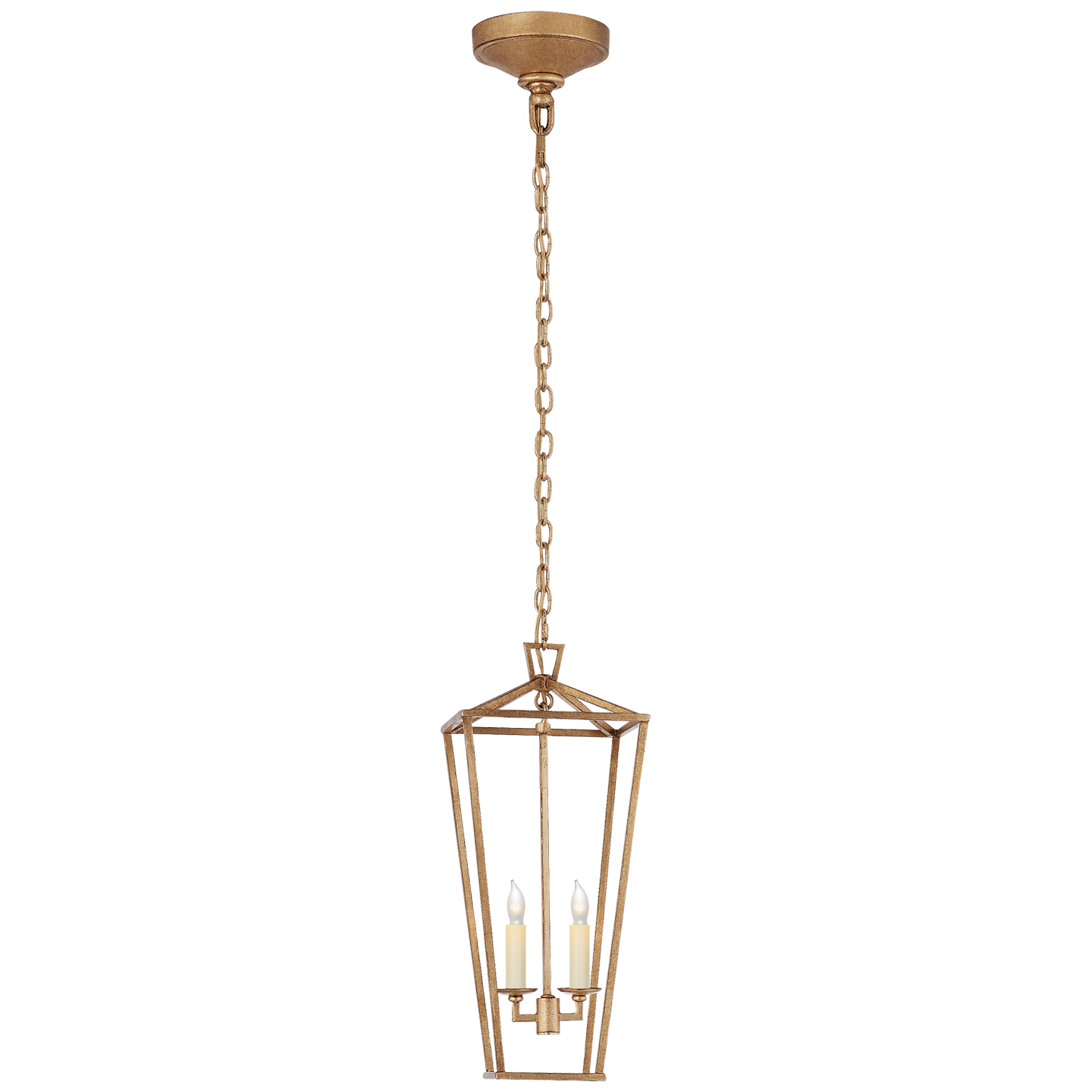 Darlana Medium Tall Lantern in Gilded Iron
