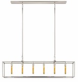 Belden Linear Lantern in Polished Nickel with Clear Glass