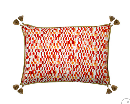 Cinder Coral w/tassels Lumbar Pillow