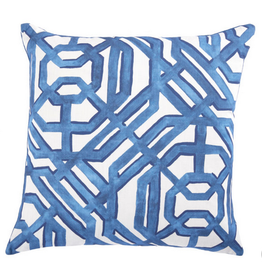 Otto Blue Pillow with Blueberry Linen Back