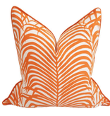 Zebra Palm Pillow-Papaya