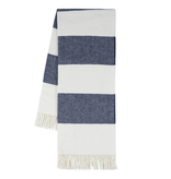 Navy Rugby Stripe Throw