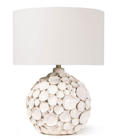 Lucia Ceramic Table Lamp White 19" D x 26" H