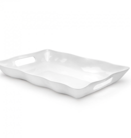 Q Home Design Ruffle White  Small Rectangle Tray