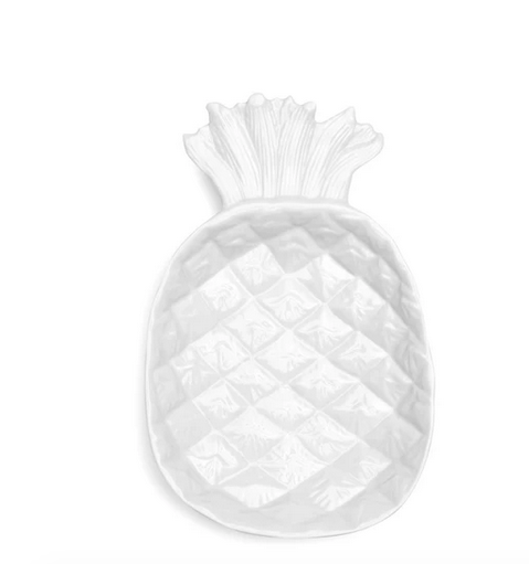 Q Home Design Pineapple White Melamine Serving Platter