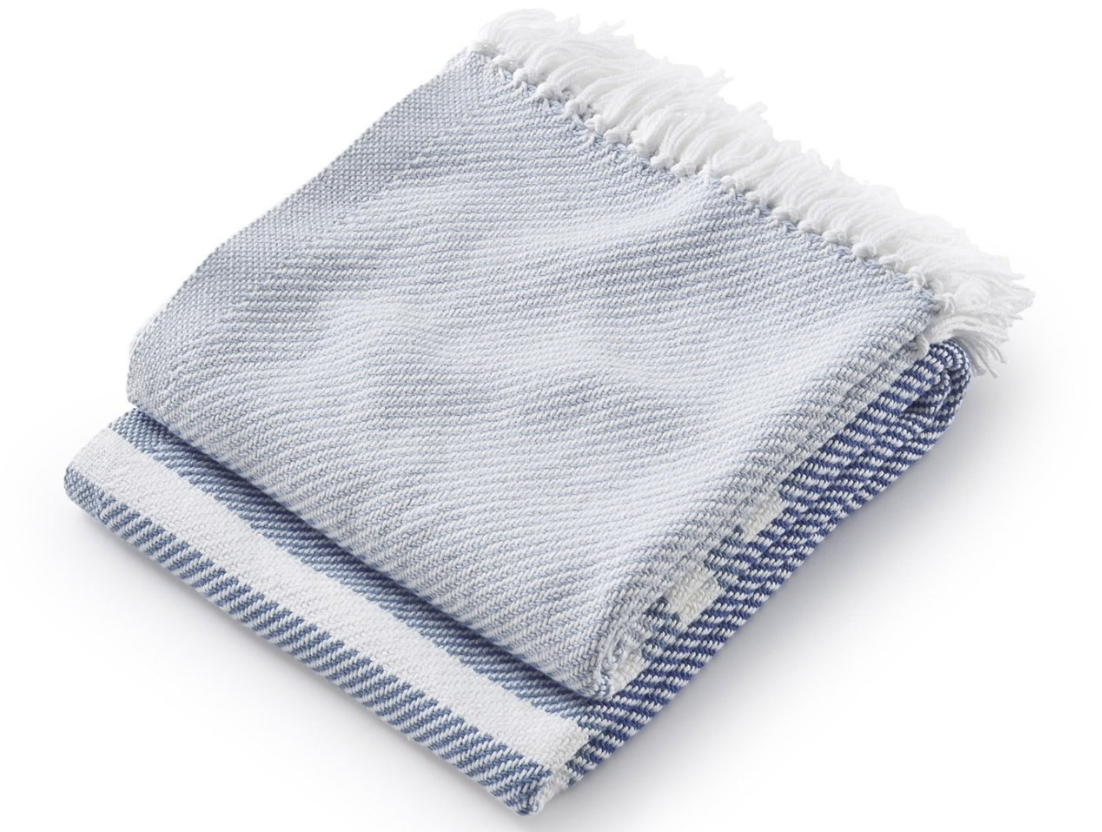 Allagash Cotton Throw Shore/Denim/Baja Blue