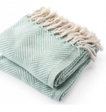 Monhegan Cotton Throw IslandBlue/Soft White