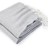 Monhegan Cotton Throw Quicksilver/Soft White