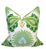 Charleston Collection Kashmiri Pillow/Green 22"