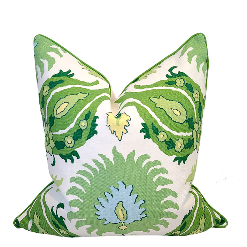 Charleston Collection Kashmiri Pillow/Green 22"