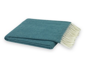 Teal Italian Herringbone Throw