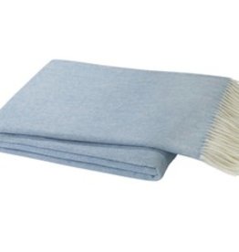 Denim Blue Italian Herringbone Throw 51"Wx67"L