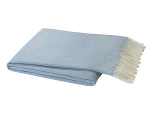 Denim Blue Italian Herringbone Throw 51"Wx67"L