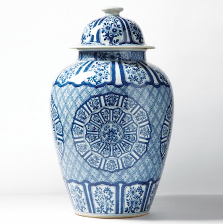 Blue and White Porcelain Temple Jar