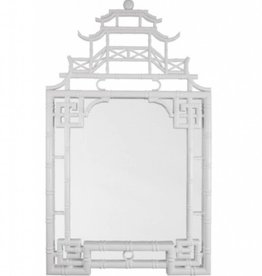 White Lacquer Pagoda Mirror