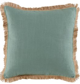 Aquamarine Linen w/Seafoam & Jute Trim Pillow