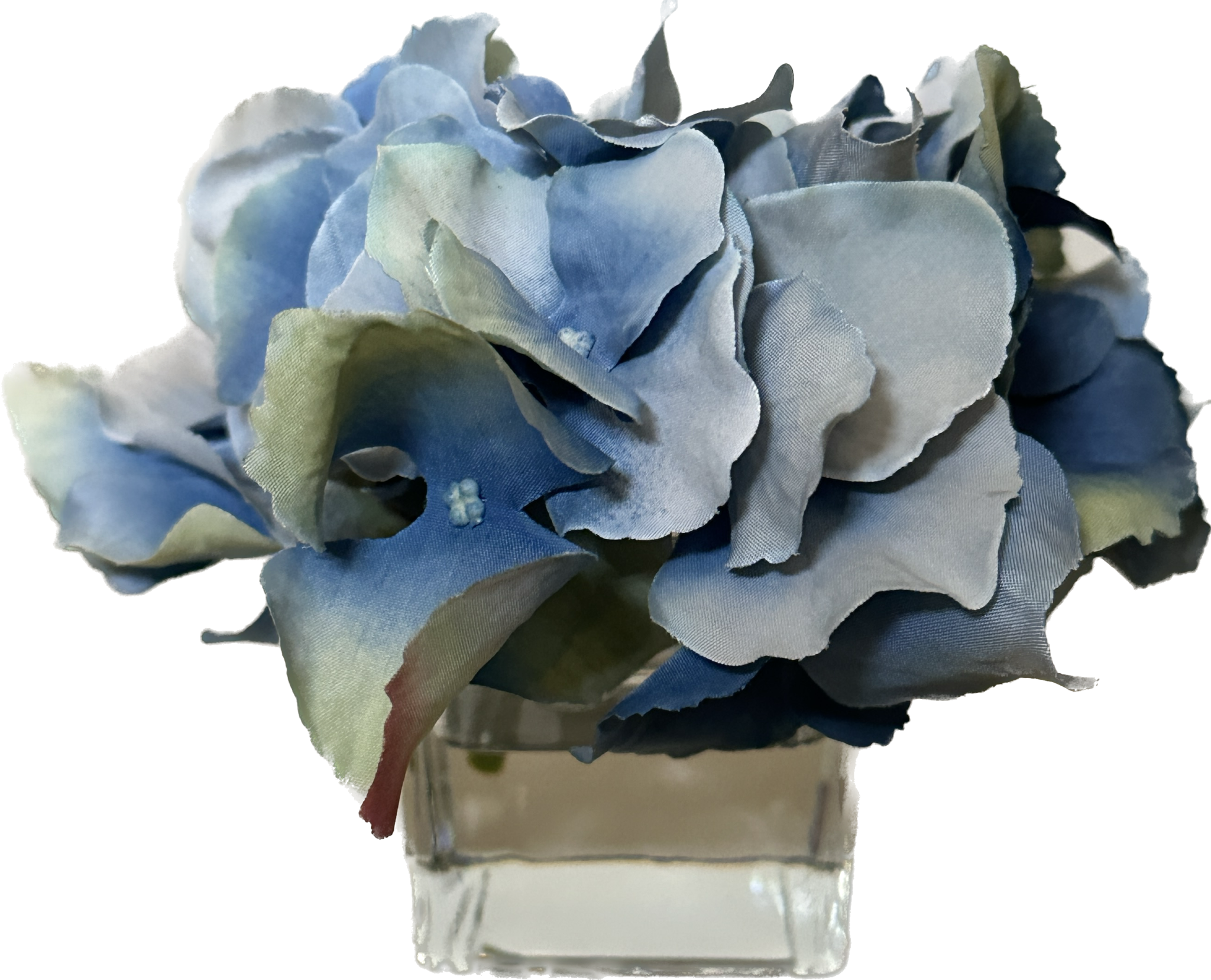 Hydrangea Votive-Faux Water (Medium Blue) old