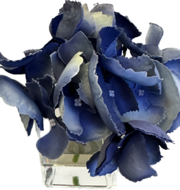 Hydrangea Votive-Faux Water (Dark Blue)