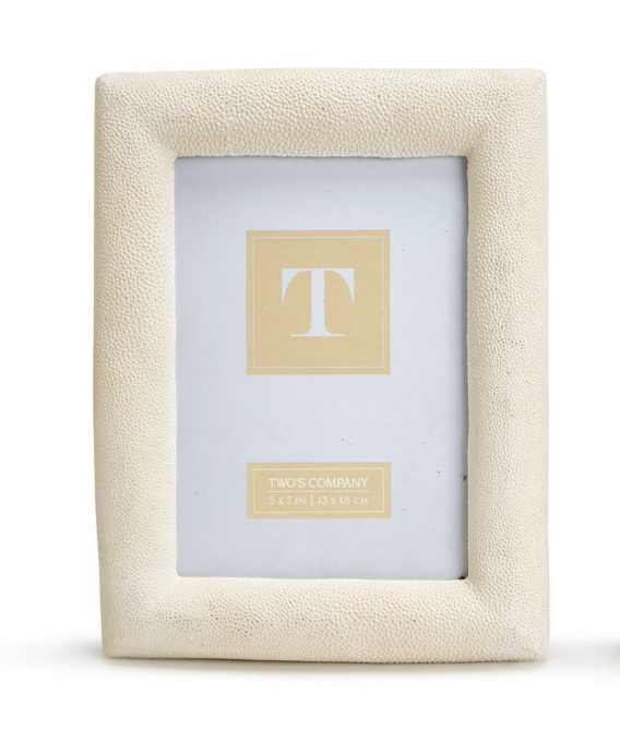 Ivory Shagreen Texture Photo Frame  5" x 7"