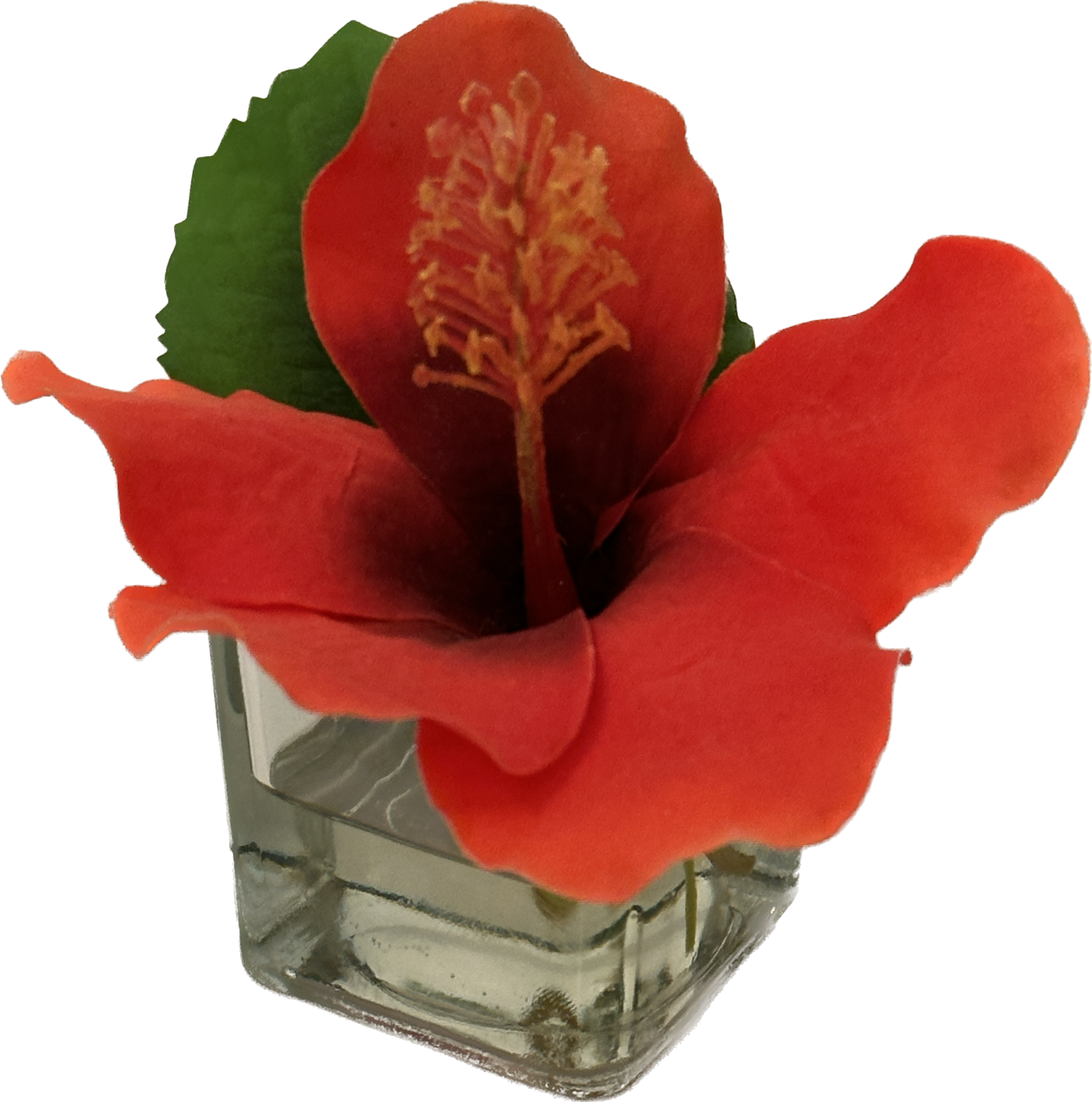 Hibiscus Votive-Faux Water (Red)