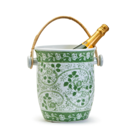 Countryside Cooler Bucket with Woven Cane Handles