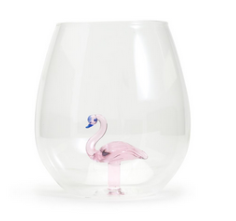 Flamingo Stemless Wine Glass