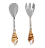 Seashells Set of 2 Servers in Gift Box (hand wash only)- Conch Shell/Stainless Stee