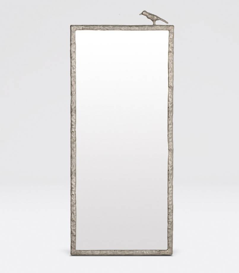 Joelle Mirror-Single Bird in Satin Silver Metal