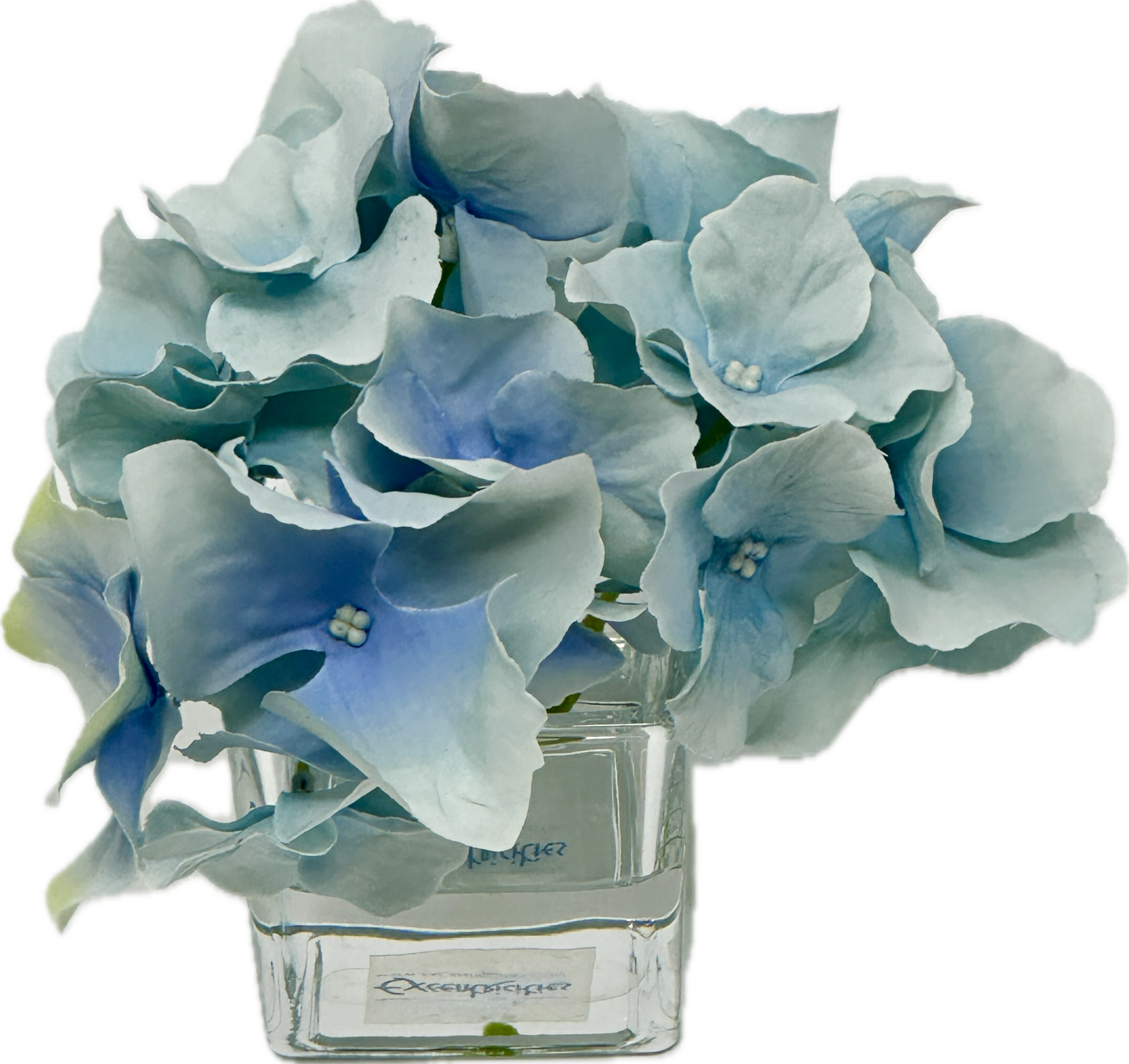 Hydrangea Votive-Faux Water (Light Blue)