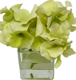 Hydrangea Votive-Faux Water (Light Green)