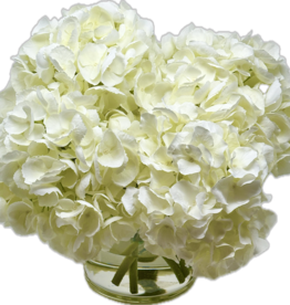 Large Hydrangea x7 in 6" Cylinder-Faux Water (White)
