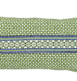 Cross Emerald w/Scroll Trim & Linen Flange Lumbar Pillow