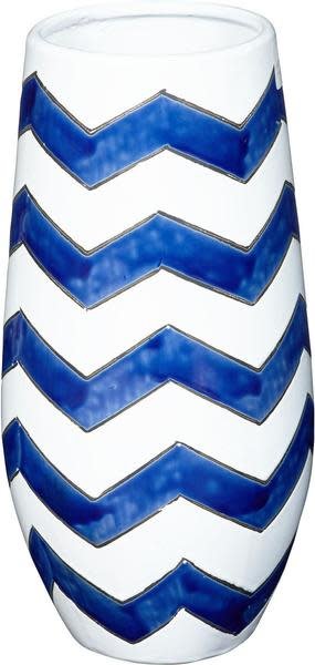 Navy/White Chevron Vase
