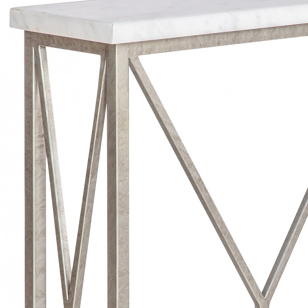 Venessa Console - Royal Silver w/ Carrera Marble