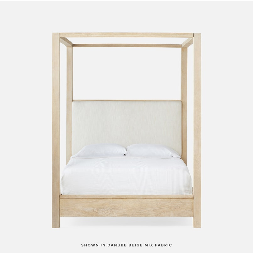 ALLESANDRO CANOPY BED - Bleached White Mango Wood