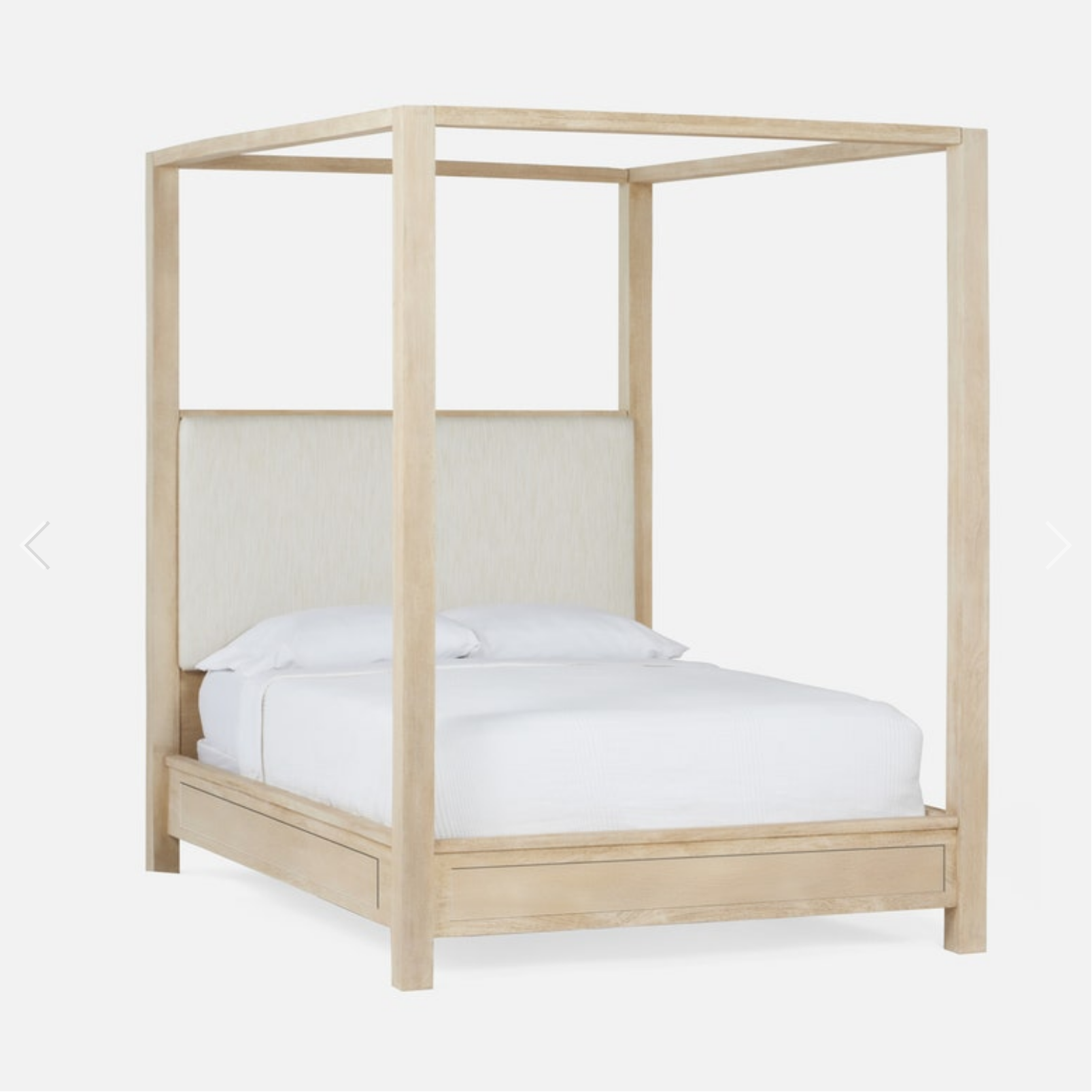 ALLESANDRO CANOPY BED - Bleached White Mango Wood