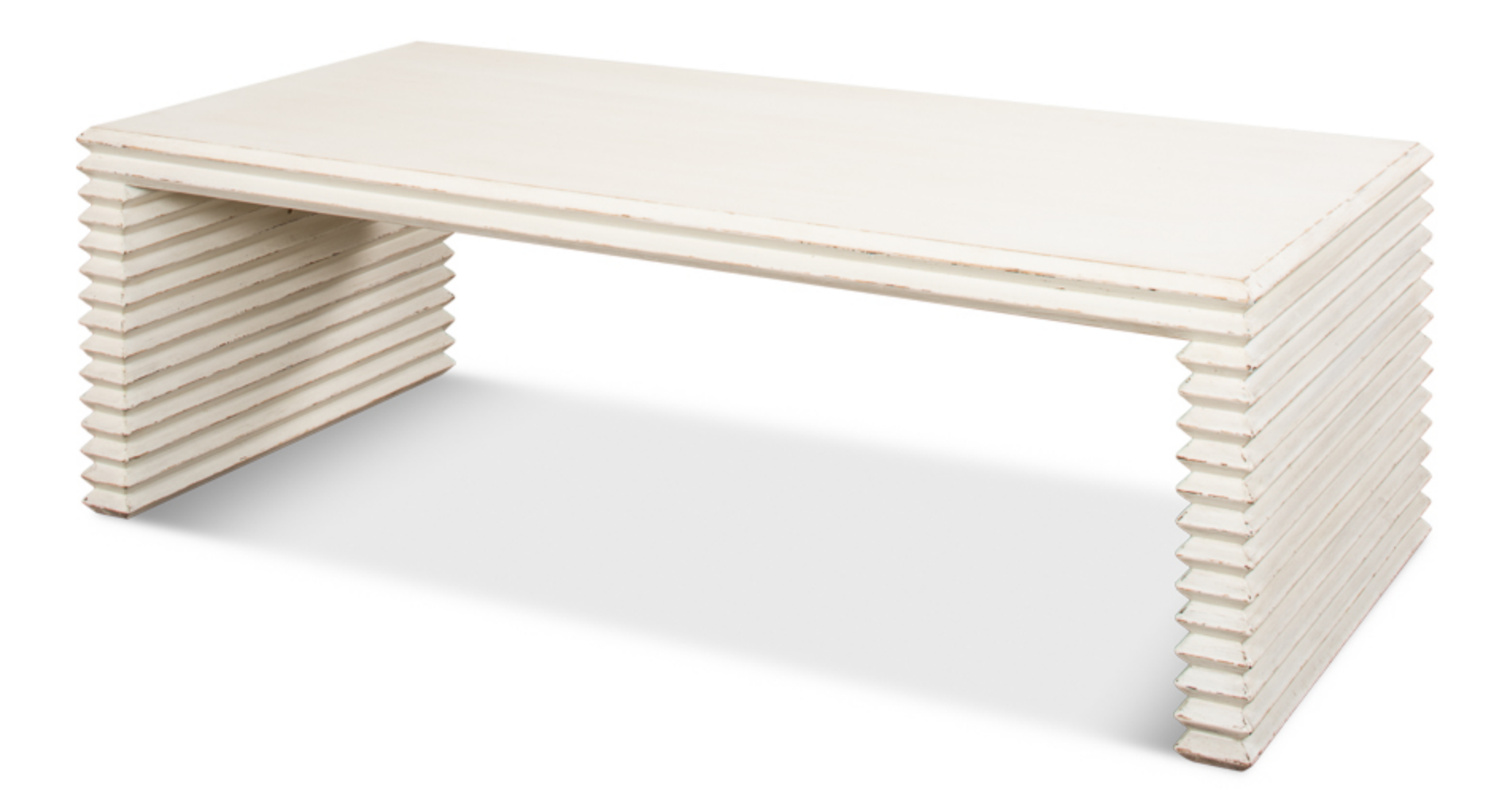 Stacked Coffee Table, Antique White