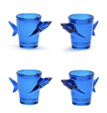 Great White Shark Set of 4 Shot Glasses in Gift Box (2 oz., dishwasher safe) - Glass