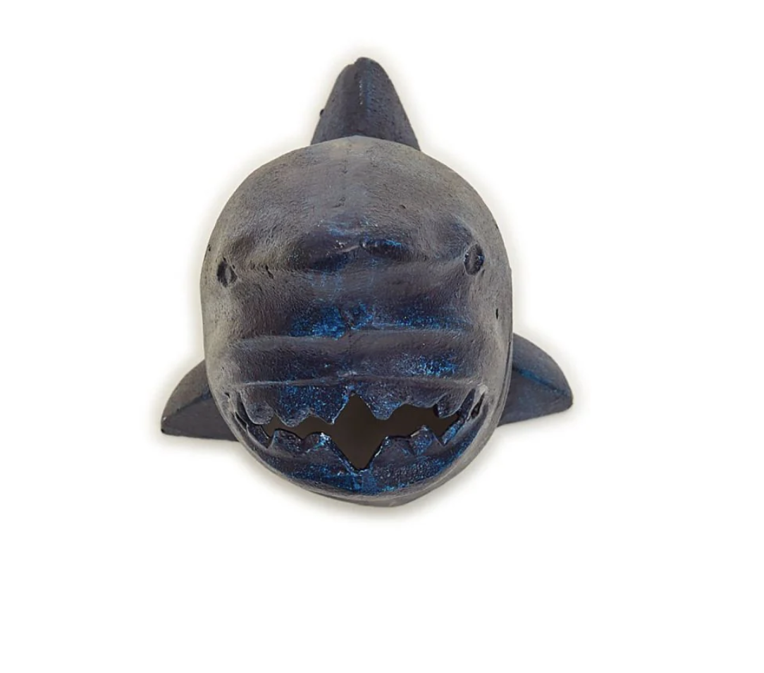 Great White Shark Wall Decor / Doorstop / Bookend in Distressed Blue