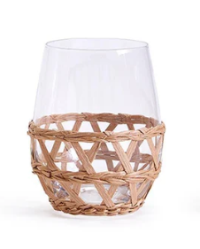 Island Chic Hand-Woven Lattice Stemless Wine Glass