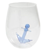 Anchors Away Stemless Wine Glass