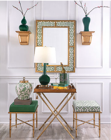 Bedford Mirror Gold "Levens Trellis"