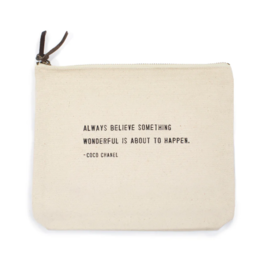 Coco Chanel (Always Believe Something) Canvas Zip Bag