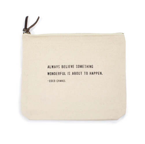Coco Chanel (Always Believe Something) Canvas Zip Bag