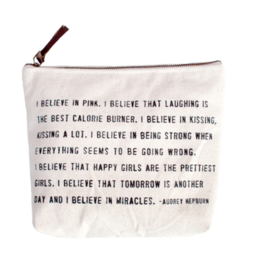 I Believe In Pink Canvas Zip Bag