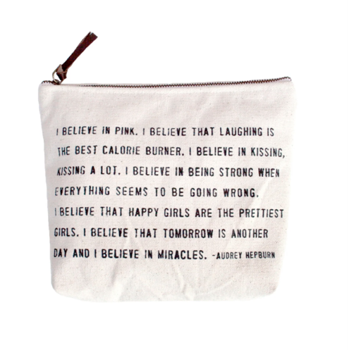 I Believe In Pink Canvas Zip Bag