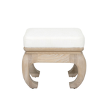 Claudia Pagoda Style Stool/ Linen